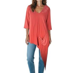 Oh My Gauze! Asymmetrical Tunic Women’s 1 Small Medium Lagenlook 100% Cotton